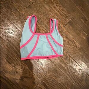 Tiger Friday Vitality Crop Top/Dance Sports Bra “Cotton Candy” Blue and Pink